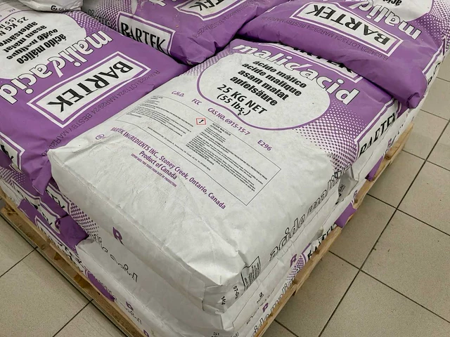 Zak bartek appelzuur / malic acid (25kg) (25x) - afbeelding 1 van  3