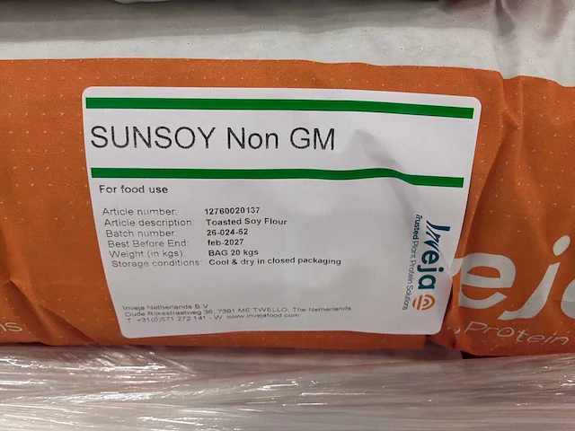 Zak inveja sunsoy non-gm toasted soy flour (20kg) (24x) - afbeelding 2 van  3