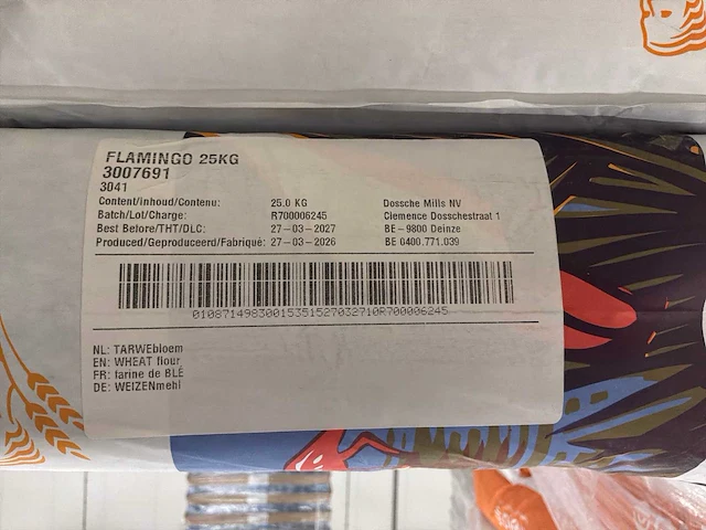 Zak meneba flamingo tarwebloem (25kg) (21x) - afbeelding 2 van  3