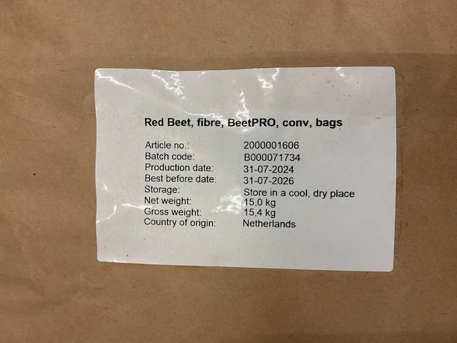 Zak rode bietenvezel beetpro (15kg) (4x) - afbeelding 3 van  4