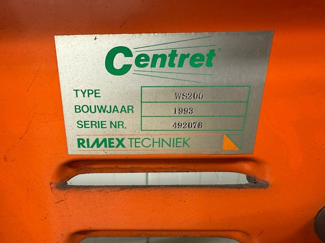 Zandstraal machine, centret, ws200, 1993 - afbeelding 8 van  8