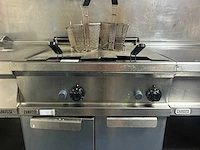Zanussi - professionele dubbele rvs friteuse met 2 afzonderlijke frituurbakken, 4 frituurmanden en onderkast - afbeelding 2 van  9