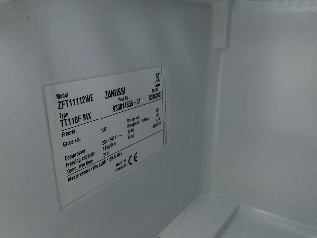 Zanussi, inventum tt110f mx vriezer en magnetron - afbeelding 6 van  6