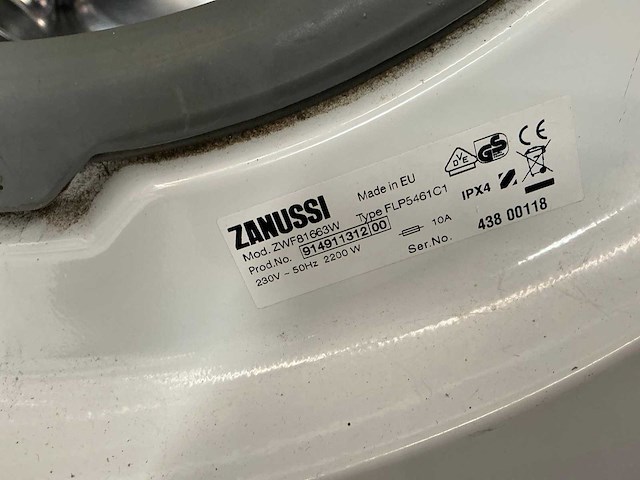 Zanussi lindo300 zwf81663w flp5461c1 wasmachine - afbeelding 7 van  11
