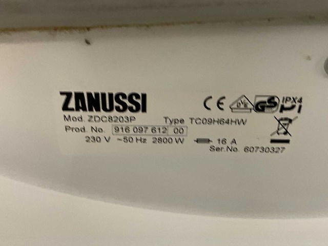 Zanussi tc09h64hw 8kg condensdroger (2x) - afbeelding 6 van  6