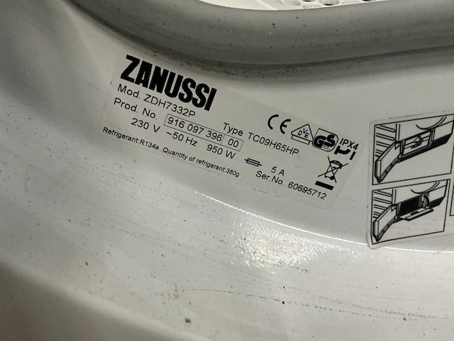 Zanussi zdh7332p tc09h65hp warmtepompdroger - afbeelding 6 van  6