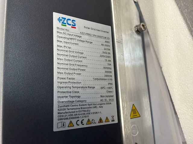 Zcs azzurro 1ph 3000tlm-v3 omvormer - afbeelding 5 van  5
