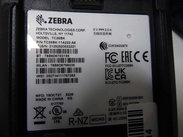Zebra - tc26bk - handscanner (7x) - afbeelding 3 van  3