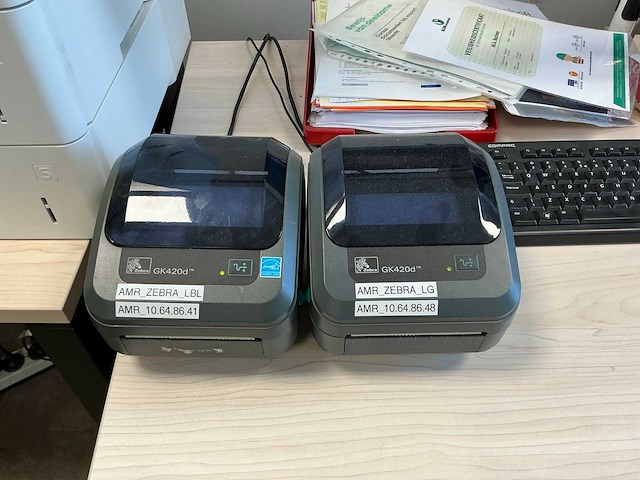 Zebra gk420d labelprinter (2x) - afbeelding 2 van  3