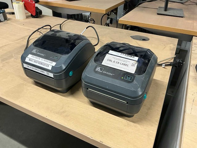 Zebra gk420d labelprinter (2x) - afbeelding 1 van  3