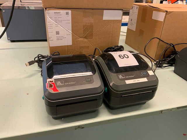 Zebra gk420d labelprinter (2x) - afbeelding 1 van  9