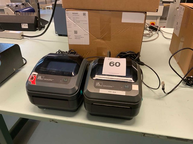 Zebra gk420d labelprinter (2x) - afbeelding 1 van  5