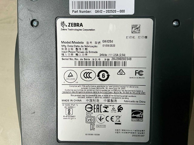 Zebra gk420d labelprinter - afbeelding 3 van  3