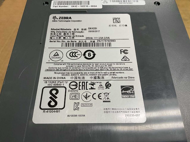 Zebra gk420t labelprinter - afbeelding 6 van  6