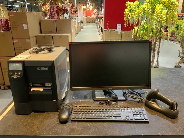 Zebra, iiyama, symbol zm400 labelprinter, handscanner en monitor - afbeelding 1 van  7