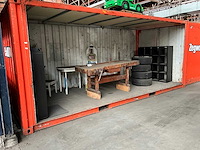 Zeecontainer 20ft v.v. open zijwand en heftrucksledes - afbeelding 1 van  3