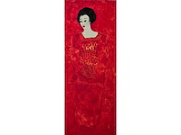 Zeefdruk carolina paulussen ‘geisha rood’ - afbeelding 1 van  4