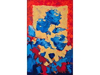 Zeefdruk carolina paulussen ‘rozen blauw’ - afbeelding 1 van  4