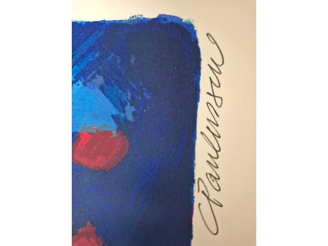 Zeefdruk carolina paulussen ‘rozen blauw’ - afbeelding 3 van  4