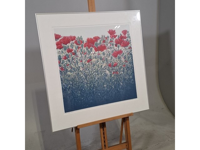 Zeefdruk, hans dolieslager, papaverknoppen 8/50, 1999 - afbeelding 2 van  8