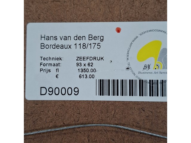 Zeefdruk, hans van den berg, bordeaux 118/175 - afbeelding 2 van  10