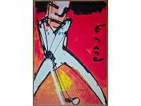 Zeefdruk herman brood ‘golfer’ - afbeelding 1 van  4