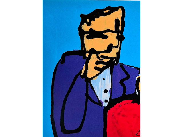 Zeefdruk herman brood ‘horen, zien, zwijgen’ - afbeelding 2 van  5