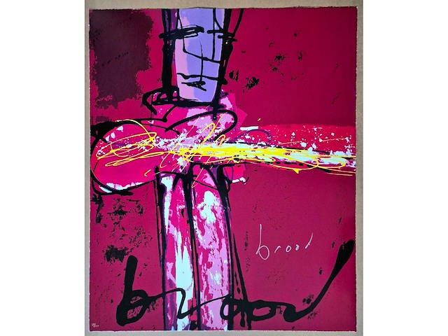 Zeefdruk herman brood ‘purple haze’ - afbeelding 1 van  4