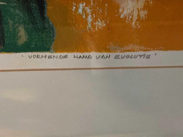 Zeefdruk “ m schilders- vormende hand van evolutie” - afbeelding 5 van  7