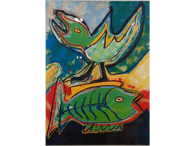 Zeefdruk, maya wildevuur, 171/200, 1994 - afbeelding 1 van  10