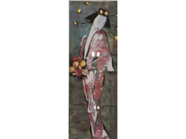 Zeefdruk, maya wildevuur, geisha, 1997 - afbeelding 1 van  8