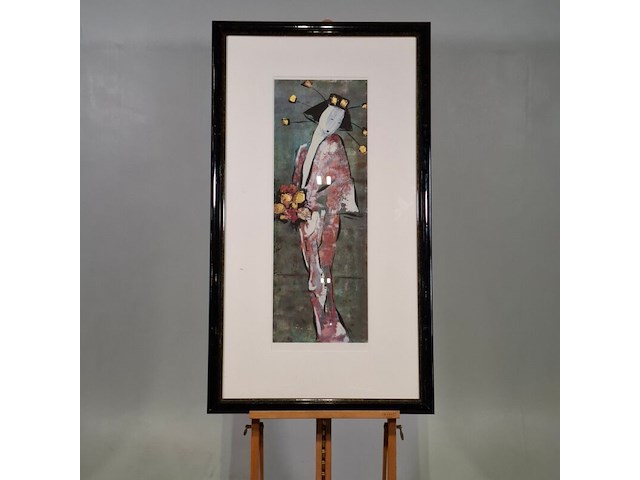 Zeefdruk, maya wildevuur, geisha, 1997 - afbeelding 2 van  8