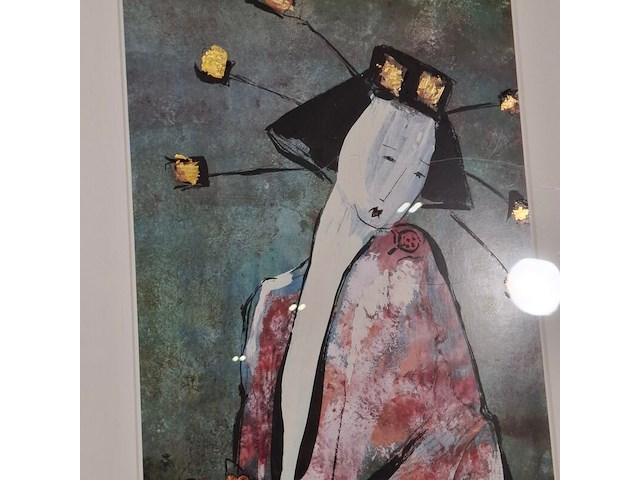 Zeefdruk, maya wildevuur, geisha, 1997 - afbeelding 4 van  8