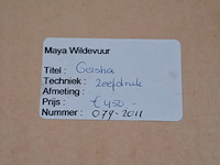 Zeefdruk, maya wildevuur, geisha, 1997 - afbeelding 8 van  8