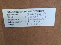 Zeefdruk, maya wildevuur, vogel met vis, 1994, 114/200 - afbeelding 8 van  8
