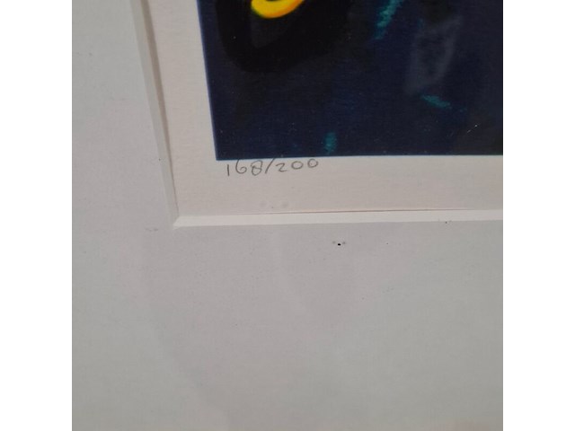 Zeefdruk, maya wildevuur, vogel / vis, 1993 - afbeelding 3 van  9