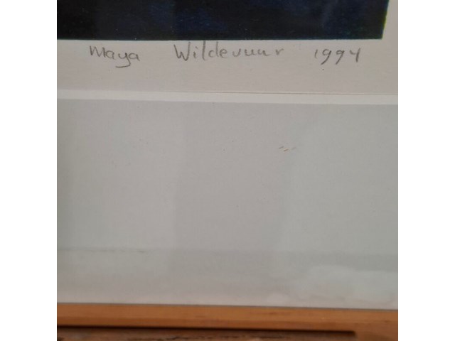 Zeefdruk, maya wildevuur, vogel / vis, 1993 - afbeelding 4 van  9