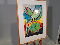 Zeefdruk, maya wildevuur, vogel / vis, 1993 - afbeelding 6 van  9
