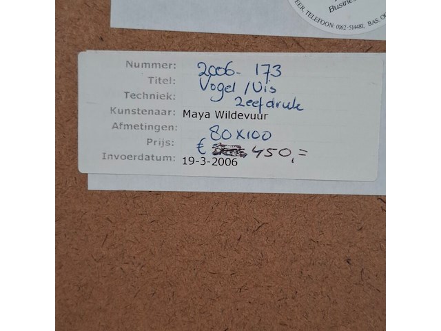 Zeefdruk, maya wildevuur, vogel / vis, 1993 - afbeelding 9 van  9