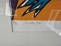 Zeefdruk “m.y naerebout- finally free” - afbeelding 5 van  6
