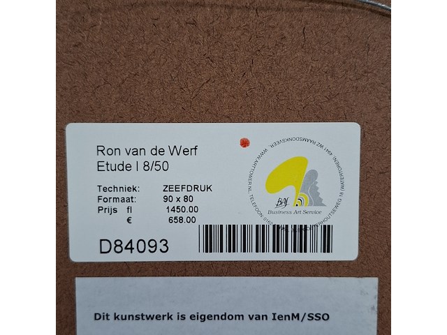 Zeefdruk, ron van de werf, etude i 8/50, 2001 - afbeelding 2 van  10