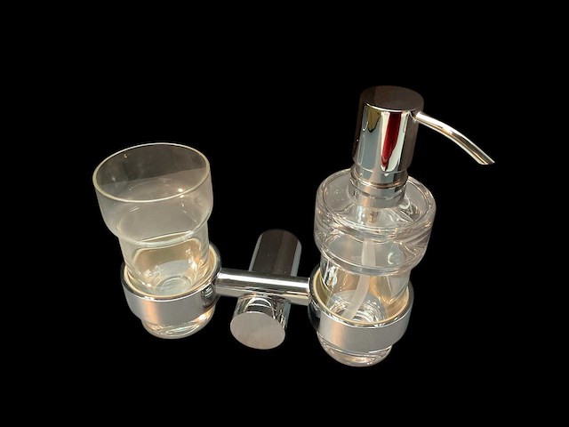 Zeepdispenser met glas - afbeelding 1 van  3