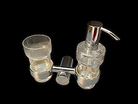 Zeepdispenser met glas - afbeelding 1 van  2