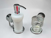 Zeepdispenser met glashouder - afbeelding 1 van  1