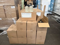 Zeepflacon transparant met zwarte pomp 500 ml witte lotion zeep (96x) - afbeelding 1 van  5