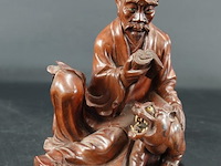 Zeer fraai in rozenhout gesneden lohan pindola - afbeelding 1 van  5