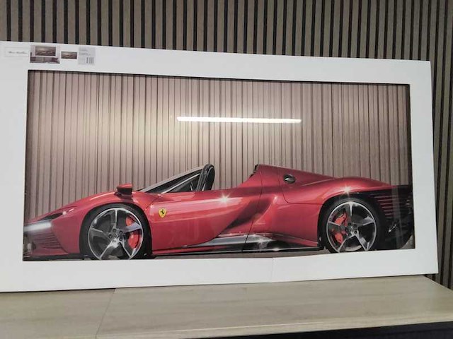 Zeer groot glas schilderij met ferrari - afbeelding 1 van  7