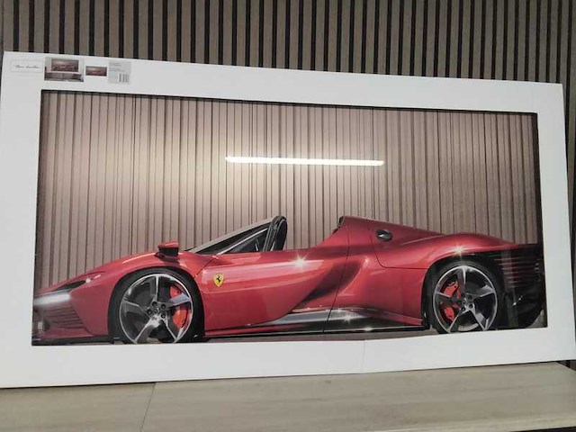 Zeer groot glas schilderij met ferrari - afbeelding 3 van  7