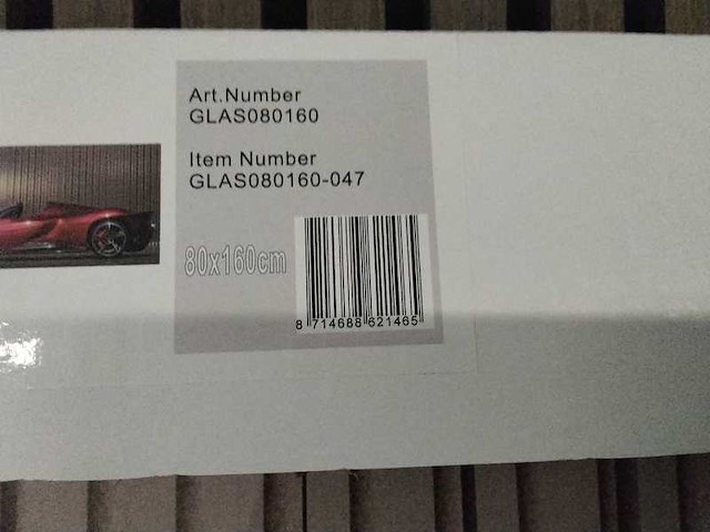 Zeer groot glas schilderij met ferrari - afbeelding 7 van  7
