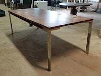 Zeer grote bureautafel met massief houten planken blad - afbeelding 4 van  6